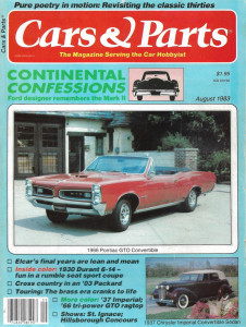 CARS & PARTS 1983 AUG - CONTINENTAL MARK II, '66 GTO CONV, ELCAR, '30 DURANT